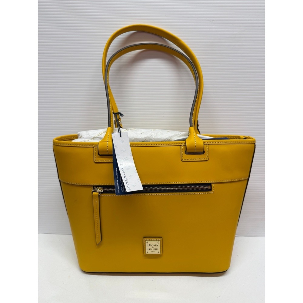 DOONEY & BOURKE Beacon Zip Tote Dandelion Yellow European Vacchetta Leather